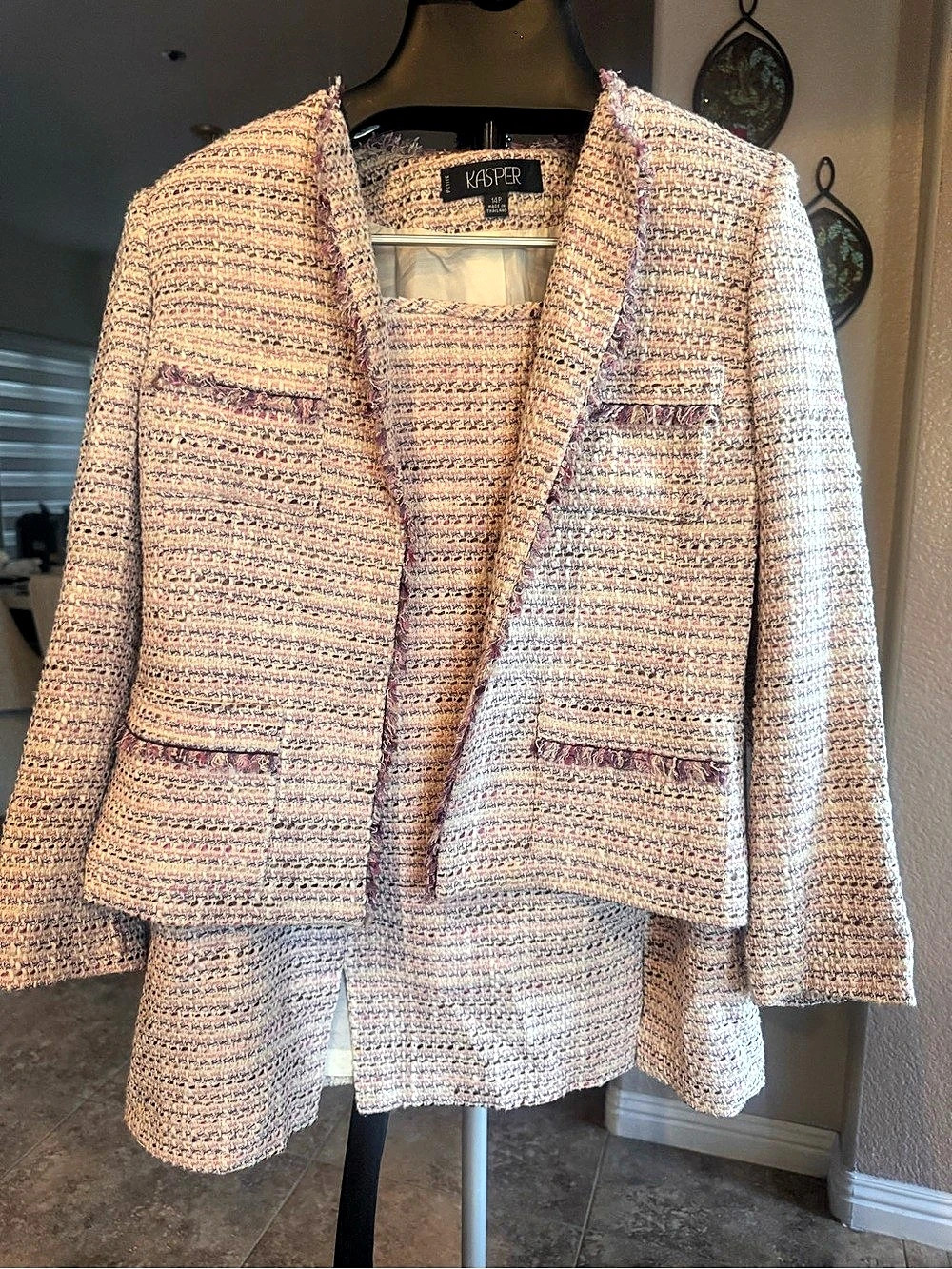 Kasper Tweed Jacket Skirt Set
